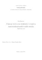 Utjecaj veziva na strukturu i svojstva nanostrukturiranih tvrdih metala