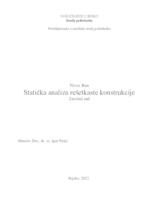 prikaz prve stranice dokumenta Statička analiza rešetkaste konstrukcije