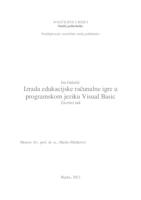 prikaz prve stranice dokumenta Izrada edukacijske računalne igre u programskom jeziku Visual Basic